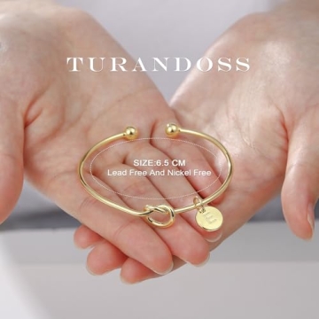 Turandoss Teen Girl Gifts Trendy Stuff - Birthday Gifts for Girls, 6 7 8 9 10 11 12 13 14 15 16 Year Old Girls Gifts, Teenage Girl Gift Idea, Tween Girl Gifts, Gold Initial C Bracelet, Gold Jewelry