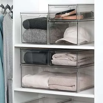 Stackable Storage Organizer Bins - mDesign Luminaire Collection
