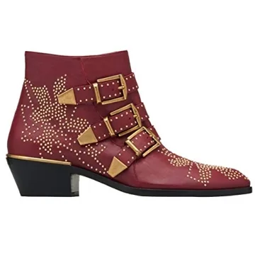 Arqa Women's Studded Ankle Boots with Buckles & Chunky Heel
