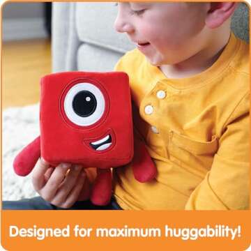 hand2mind Numberblocks One Plush, Small Plush Toys, Cute Plushies, Stuffed Toys, Numbers for Toddlers, Preschool Learning Math Toys, Kids Birthday Gifts, Stocking Stuffers for Kids 3-5