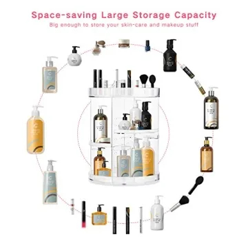 COOLBEAR Rotating Makeup Organizer for Skincare & Makeup