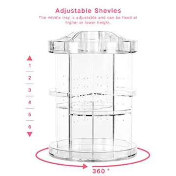 COOLBEAR Rotating Makeup Organizer for Skincare & Makeup