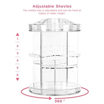 COOLBEAR Rotating Makeup Organizer for Skincare & Makeup