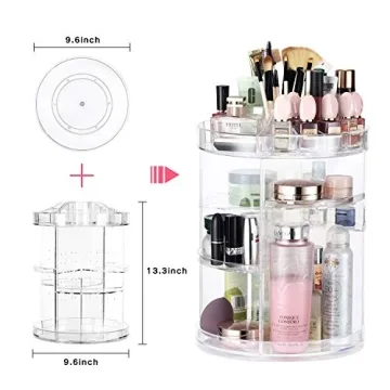 COOLBEAR Rotating Makeup Organizer for Skincare & Makeup