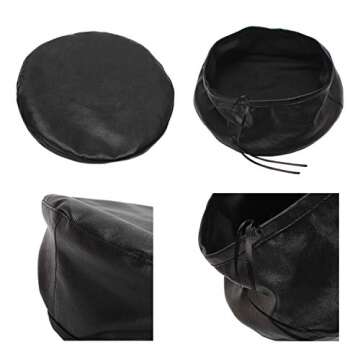 WETOO Women Beret Hat PU Leather Beret French Black Beret Artist Beret Cap