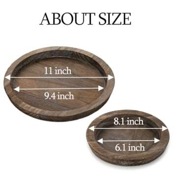 Rustic Wooden Tray Candle Holder Set for Home Decor