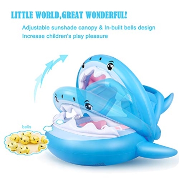 Adorable Baby Shark Pool Float with Canopy for Kids