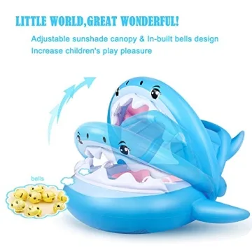 Adorable Baby Shark Pool Float with Canopy for Kids