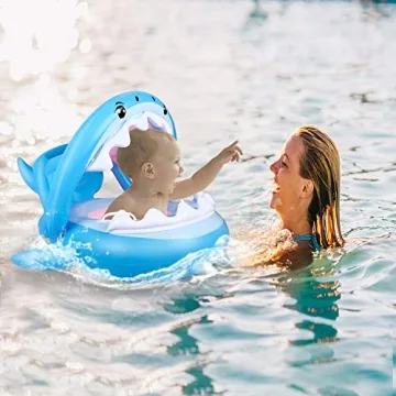 Adorable Baby Shark Pool Float with Canopy for Kids