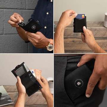 DONBOLSO Wallet Air I Slim AirTag Wallet with Apple AirTag Holder I Stylish Leather Card Holder with...