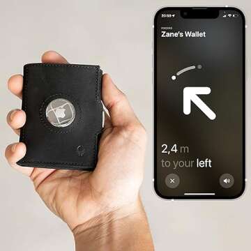 DONBOLSO Wallet Air I Slim AirTag Wallet with Apple AirTag Holder I Stylish Leather Card Holder with RFID Protection I For Men and Women I Holds up to 11 Credit Cards I Vintage Black