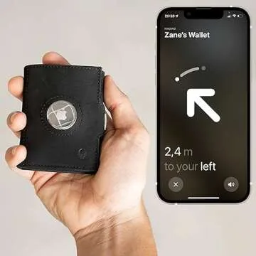 DONBOLSO Wallet Air I Slim AirTag Wallet with Apple AirTag Holder I Stylish Leather Card Holder with RFID Protection I For Men and Women I Holds up to 11 Credit Cards I Vintage Black