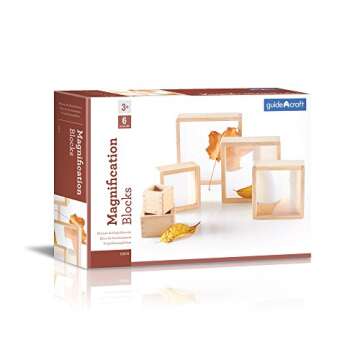 Guidecraft Magnification Blocks: STEM Building Educational Toy Set for Kids, Indoor Outdoor Block Play Accessory Set for Preschool and Toddler