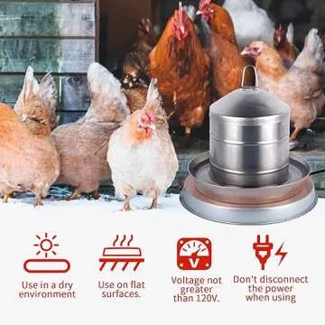 GUEOQTC 2Pack Chicken Water Heater for Winter，110Watt Heated Poultry Waterer Base,with Thermostat and 9.8ft Power Cord, Dia.11in