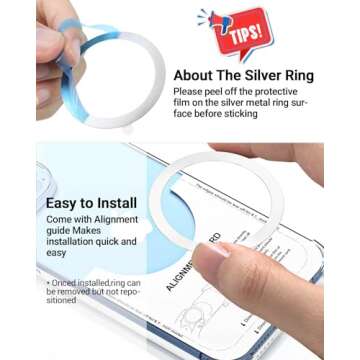 KALAPOP Magnetic Wireless Charging Magsafe Ring-6 PCS,Ultra-Thin(0.4mm) Magsafe Sticker, Compatible ...