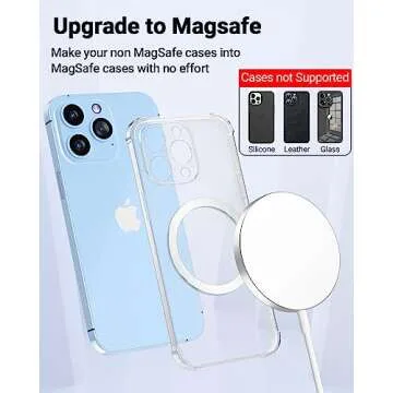 KALAPOP Magnetic Wireless Charging Magsafe Ring-6 PCS,Ultra-Thin(0.4mm) Magsafe Sticker, Compatible with iPhone 16/15/14/13 Series,Samsung Galaxy,Google Pixel Series,Magsafe Accessories-3Black&3Silver