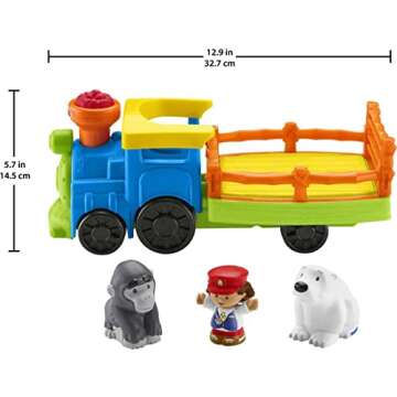 Fisher-Price Little People Toddler Toy Train Choo-Choo Zoo with Music Sounds and 3 Figures for Pretend Play Ages 1+ Years