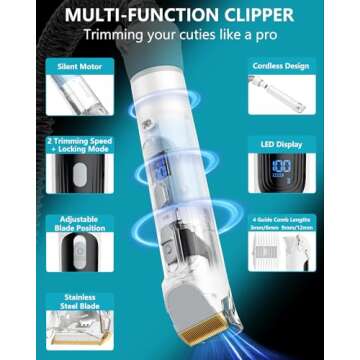 Bawetech B2 Pet Grooming Kit with Vacuum & Clipper