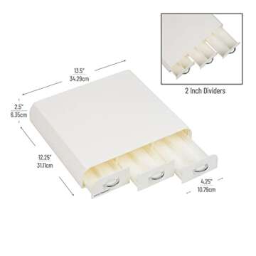 Mind Reader Single Serve Coffee Pod Organizer with 3 Drawers, 36 Pod Capacity, Countertop , 12.25"L x 13.5"W x 2.5"H, White
