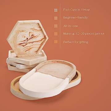 Tassika Eco Resin Kit for Beginners 2lbs, Terrazzo Resin Kit, Complete Resin Kit (Jesmonite Alternative)