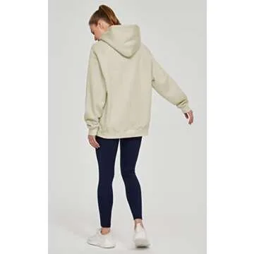 THE GYM PEOPLE Women's Oversized Hoodie Loose fit Soft Fleece Pullover Hooded Sweatshirt With Pockets Khaki