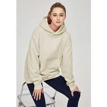 THE GYM PEOPLE Women's Oversized Hoodie Loose fit Soft Fleece Pullover Hooded Sweatshirt With Pockets Khaki