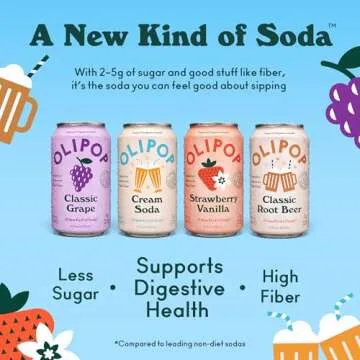 OLIPOP Prebiotic Soda Pop Variety Pack - Healthier Soda