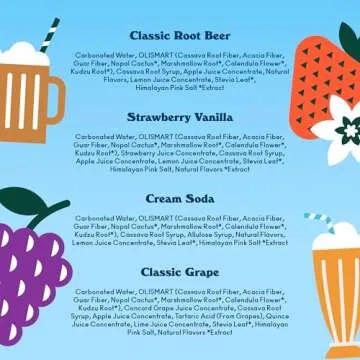 OLIPOP Prebiotic Soda Pop Variety Pack - Healthier Soda