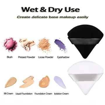 6 Pure Cotton Triangle Powder Puffs for Flawless Makeup