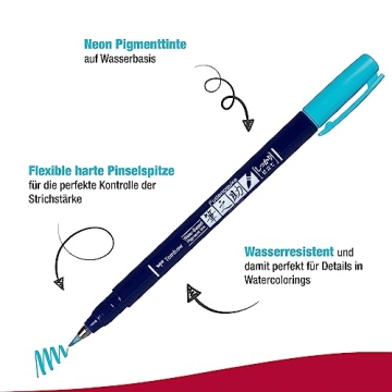 Vibrant Tombow Fudenosuke Brush Pens - Set of 6