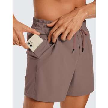 CRZ YOGA Men's Lightweight Workout Shorts - Linerless Comfort