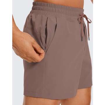 CRZ YOGA Men's Lightweight Workout Shorts - Linerless Comfort