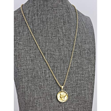 Gold-Layered Silver Mercury Dime Pendant Necklace