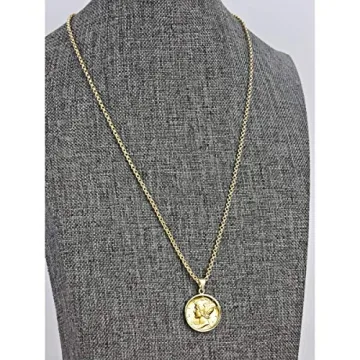 Gold-Layered Silver Mercury Dime Pendant Necklace