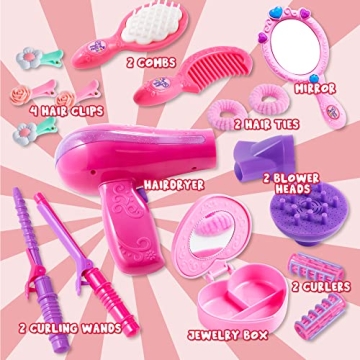  Discover the JOYIN 17Pcs Beauty Salon Kit - A Fun Pretend Play Experience!