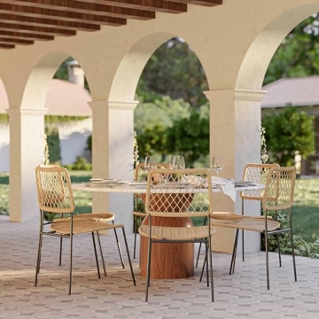 Tov Furniture 54" Round Dining Table for Indoor and Outdoor Use