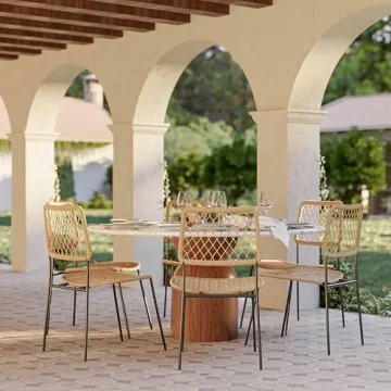 Tov Furniture 54" Round Dining Table for Indoor and Outdoor Use