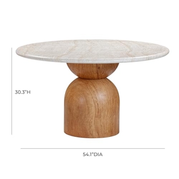 Tov Furniture 54" Round Dining Table for Indoor and Outdoor Use