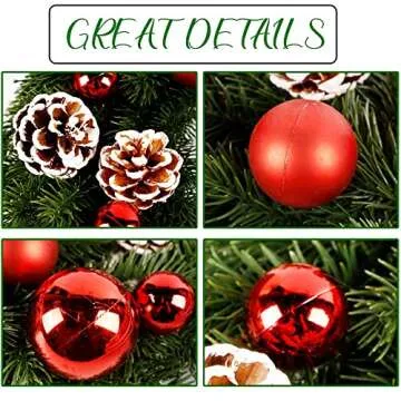 Lulu Home Pre-lit Christmas Wreath with LED Lights