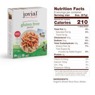 Jovial Whole Grain Brown Rice Farfalle Pasta - Pasta Farfalle, Farfalle Pasta, Whole Grain Pasta, Organic Pasta, Gluten Free, Dairy Free, Brown Rice Pasta, Made in Italy - 12 Oz, 3 Pack