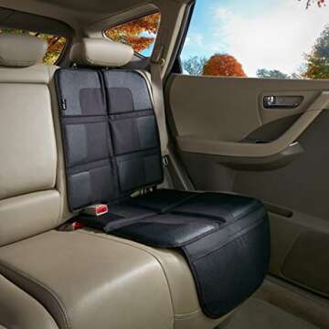 Autopect Car Seat Protector for Baby/Child Car Seats with Non-Slip, Waterproof Padding. Storage Pockets. Fits SUVs, Sedans, Trucks