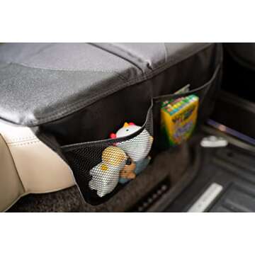 Autopect Car Seat Protector for Baby/Child Car Seats with Non-Slip, Waterproof Padding. Storage Pockets. Fits SUVs, Sedans, Trucks