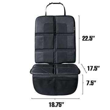 Autopect Car Seat Protector for Baby/Child Car Seats with Non-Slip, Waterproof Padding. Storage Pockets. Fits SUVs, Sedans, Trucks