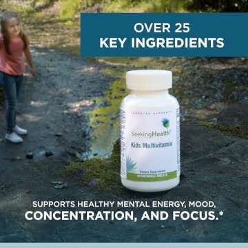 Seeking Health Kids Multivitamin Chewable, Formulated for Children’s Health, with L-5-MTHF L-Methylfolate, B12, Riboflavin, Vitamin A, Vegetarian (60 Chewable Tablets)*
