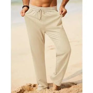 iWoo Mens Casual Summer Pants for Summer Fun and Comfort