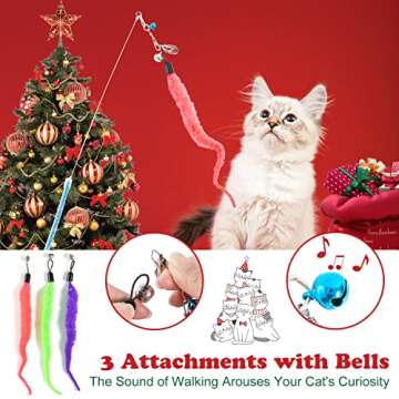 Cat Advent Calendar 2024, 24 Days Cat Toy Countdown Calendar Christmas Toys for Kitten with Catnip Toys, Mice, Cat Feather Teaser and Ball Bells Xmas Gifts for Cat Lovers