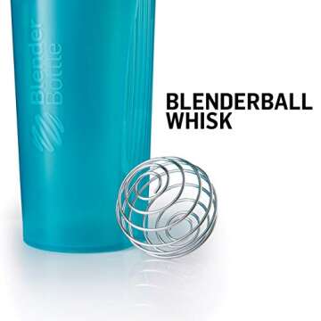 BlenderBottle Classic Shaker Bottle Perfect for Protein Shakes and Pre Workout, 20-Ounce, Teal