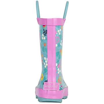 Landchief Kids Rain Boots Waterproof Rubber with Fun Designs