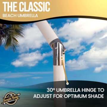 South Bay Beach Life™ - Large, Luxury Beach Umbrellas - Beach & Patio Umbrella with Custom Sand Anchor Versatility for Family/Friends - Flowing Tassels - UPF 50+ UV Protection - Include Carry Bags