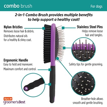 Hartz Groomer's Best Combo Dog Brush for All Breeds